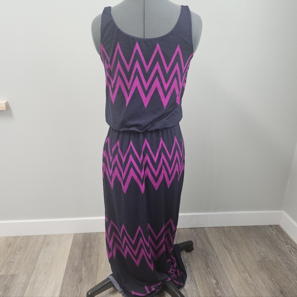 41 Hawthorn Stitch Fix Blouson Maxi Dress Sleeveless Geometric Women's Small - Picture 3 of 10